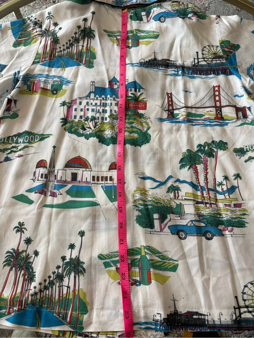 Katie Kime California Toile Pajama Short Set S Cotton Hollywood Golden Gate Surf - Picture 8 of 11